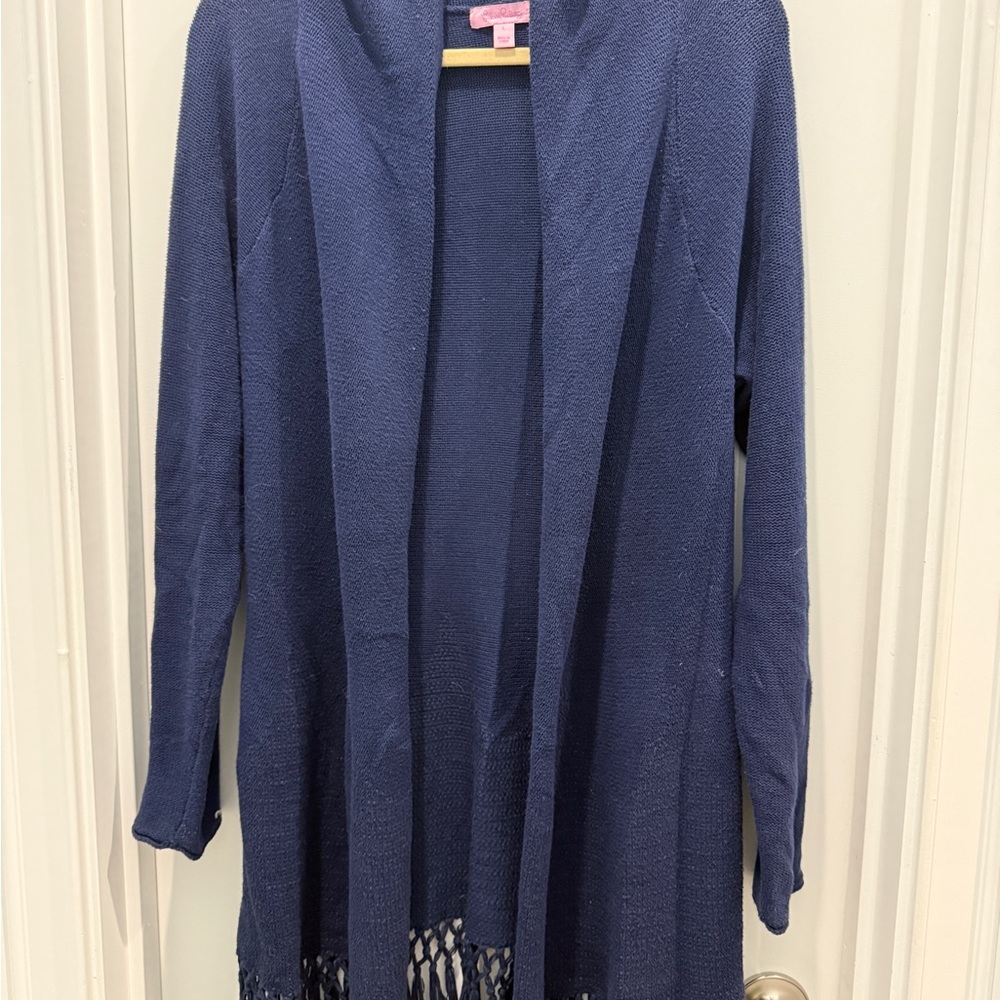 Lilly Pulitzer Tatum Sweater Navy Blue Open-Front Cardigan